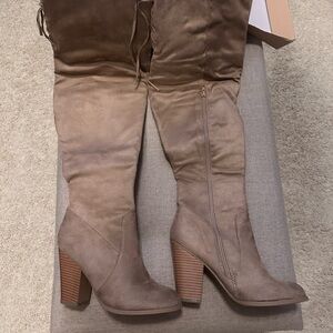 Bonnibel Tan Over the Knee Boots
